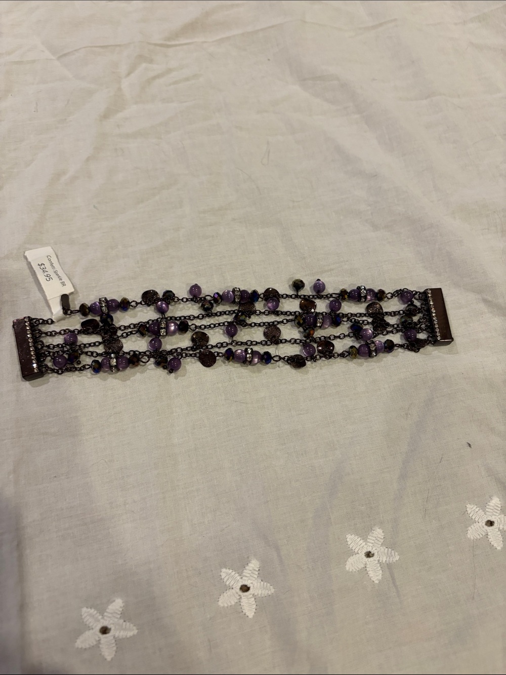 Purple Beaded Multi-Strand Bracelet